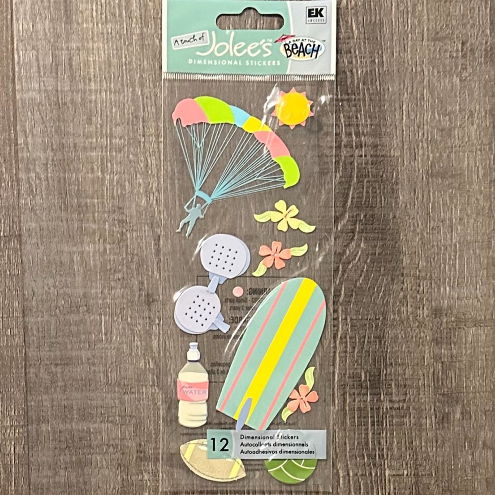 💞 New Jolee’s Beach Games Dimensional Scrapbook Stickers